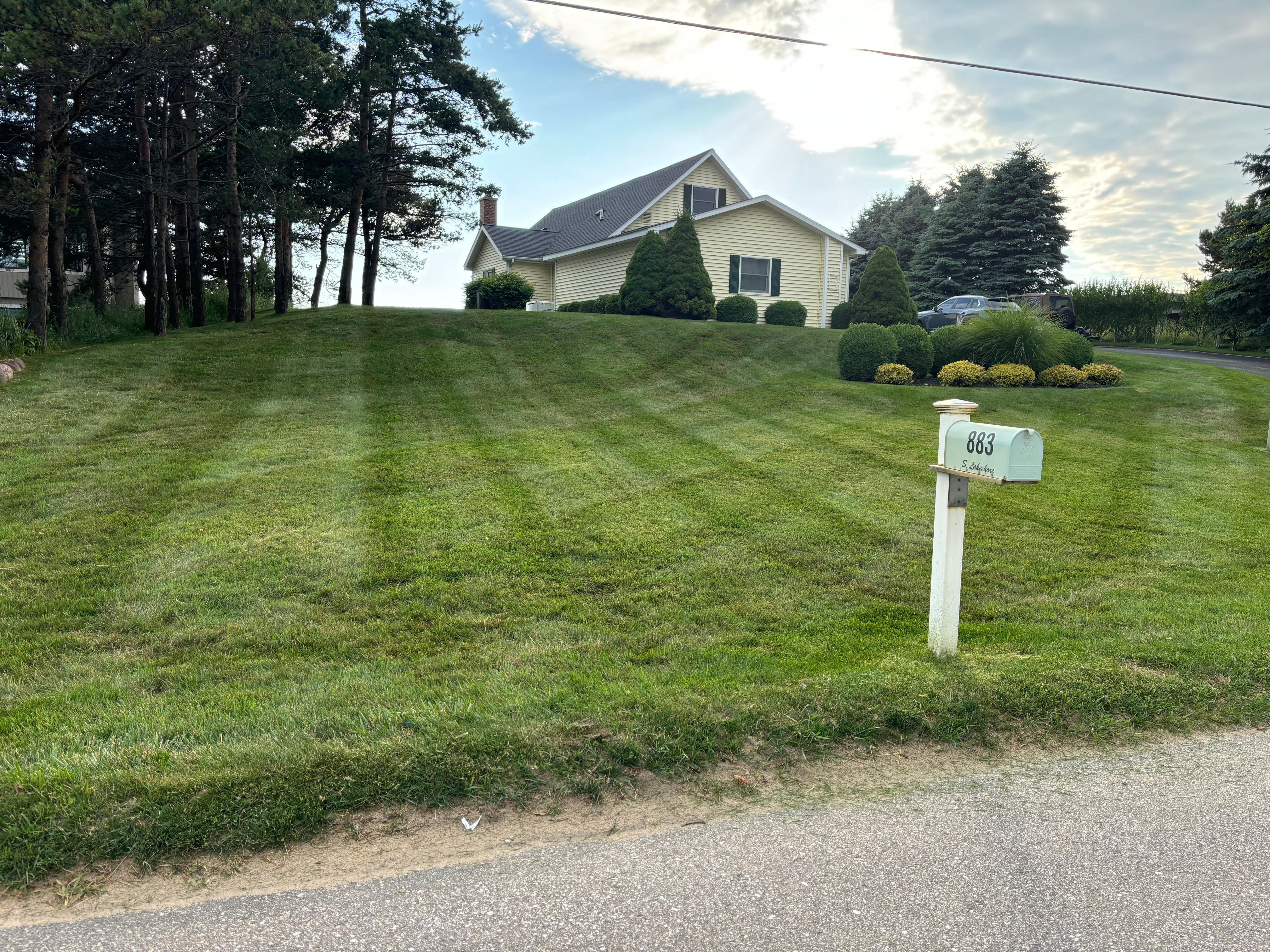 Cut lawn slide